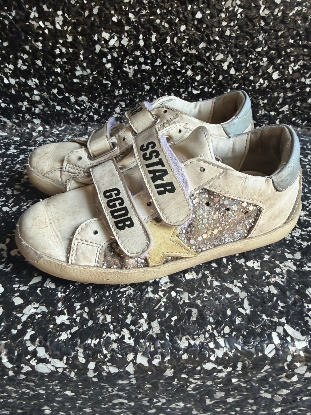 EUC Golden Goose Girls Old School Glitter Sneakers 27 EU